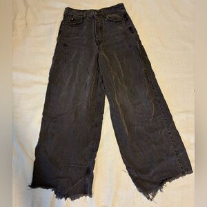 Free people high waisted baggy black jeans